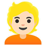 👱🏻 Emoji Pessoa: Pele Clara E Cabelo Louro na Google 15.0.