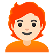 Emoji 🧑🏻‍🦰 Persona: Carnagione Chiara E Capelli Rossi su Google 15.0.
