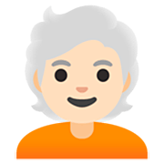 🧑🏻‍🦳 Emoji Pessoa: Pele Clara E Cabelo Branco na Google 15.0.