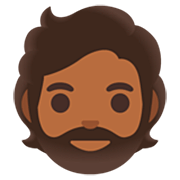 Emoji 🧔🏾 Uomo Con La Barba: Carnagione Abbastanza Scura su Google 15.0.