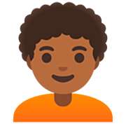 Emoji 🧑🏾‍🦱 Persona: Carnagione Abbastanza Scura E Capelli Ricci su Google 15.0.