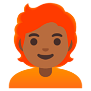 Emoji 🧑🏾‍🦰 Persona: Carnagione Abbastanza Scura E Capelli Rossi su Google 15.0.
