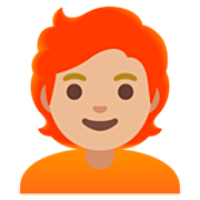 🧑🏼‍🦰 Emoji Erwachsener: mittelhelle Hautfarbe, rotes Haar Google 15.0.