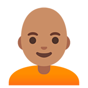 Emoji 🧑🏽‍🦲 Persona: Carnagione Olivastra E Calvo su Google 15.0.