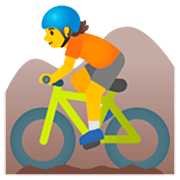 🚵 Emoji Pessoa Fazendo Mountain Bike na Google 15.0.