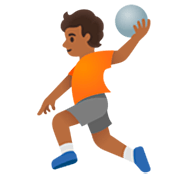 🤾🏾 Emoji Handballspieler(in): mitteldunkle Hautfarbe Google 15.0.
