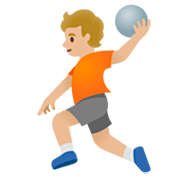Personne Jouant Au Handball : Peau Moyennement Claire Google 15.0.