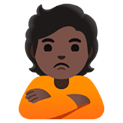 🙎🏿 Emoji Persona Haciendo Pucheros: Tono De Piel Oscuro en Google 15.0.