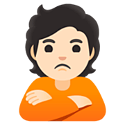 🙎🏻 Emoji Persona Haciendo Pucheros: Tono De Piel Claro en Google 15.0.