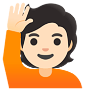 🙋🏻 Emoji Pessoa Levantando A Mão: Pele Clara na Google 15.0.