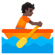 Persona Remando En Un Bote: Tono De Piel Oscuro Google 15.0.