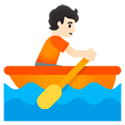 🚣🏻 Emoji Persona Remando En Un Bote: Tono De Piel Claro en Google 15.0.