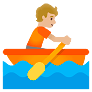 🚣🏼 Emoji Person im Ruderboot: mittelhelle Hautfarbe Google 15.0.