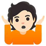 Emoji 🤷🏻 Persona Che Scrolla Le Spalle: Carnagione Chiara su Google 15.0.