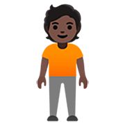 🧍🏿 Emoji Persona De Pie: Tono De Piel Oscuro en Google 15.0.