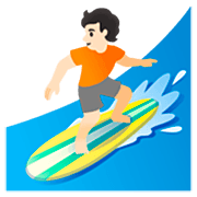Emoji 🏄🏻 Persona Che Fa Surf: Carnagione Chiara su Google 15.0.