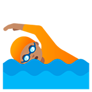 🏊🏽 Emoji Persona Nadando: Tono De Piel Medio en Google 15.0.