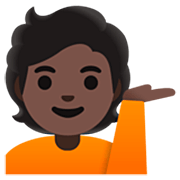 💁🏿 Emoji Infoschalter-Mitarbeiter(in): dunkle Hautfarbe Google 15.0.