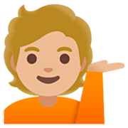💁🏼 Emoji Persona De Mostrador De Información: Tono De Piel Claro Medio en Google 15.0.