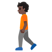 🚶🏿 Emoji Persona Caminando: Tono De Piel Oscuro en Google 15.0.