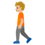 🚶🏼 Emoji Fußgänger(in): mittelhelle Hautfarbe Google 15.0.