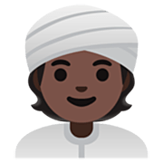 👳🏿 Emoji Pessoa Com Turbante: Pele Escura na Google 15.0.