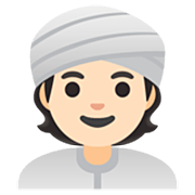 👳🏻 Emoji Pessoa Com Turbante: Pele Clara na Google 15.0.