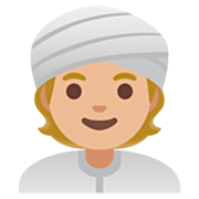 👳🏼 Emoji Persona Con Turbante: Tono De Piel Claro Medio en Google 15.0.