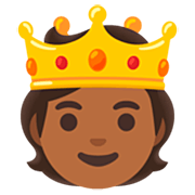 🫅🏾 Emoji Pessoa Com Coroa: Pele Morena Escura na Google 15.0.