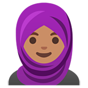 🧕🏽 Emoji Mulher Com Véu: Pele Morena na Google 15.0.