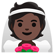 👰🏿 Emoji Novia Con Velo: Tono De Piel Oscuro en Google 15.0.