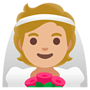 👰🏼 Emoji Novia Con Velo: Tono De Piel Claro Medio en Google 15.0.