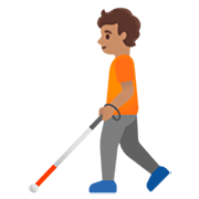 Persona Con Bastón: Tono De Piel Medio Google 15.0.