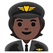 🧑🏿‍✈️ Emoji Piloto: Tono De Piel Oscuro en Google 15.0.