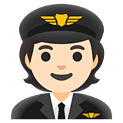Émoji 🧑🏻‍✈️ Pilote : Peau Claire sur Google 15.0.