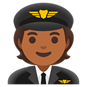 🧑🏾‍✈️ Emoji Piloto: Pele Morena Escura na Google 15.0.