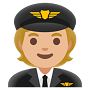 Émoji 🧑🏼‍✈️ Pilote : Peau Moyennement Claire sur Google 15.0.