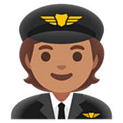 Emoji 🧑🏽‍✈️ Pilota: Carnagione Olivastra su Google 15.0.