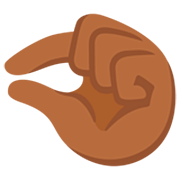 🤏🏾 Emoji Wenig-Geste: mitteldunkle Hautfarbe Google 15.0.