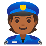 Emoji 👮🏾 Agente Di Polizia: Carnagione Abbastanza Scura su Google 15.0.