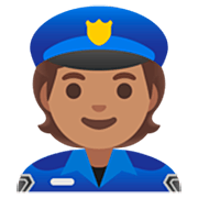 👮🏽 Emoji Policial: Pele Morena na Google 15.0.