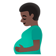 🫃🏿 Emoji Hombre Embarazado: Tono De Piel Oscuro en Google 15.0.