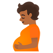 🫄🏾 Emoji Persona Embarazada: Tono De Piel Oscuro Medio en Google 15.0.