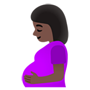 🤰🏿 Emoji Mujer Embarazada: Tono De Piel Oscuro en Google 15.0.