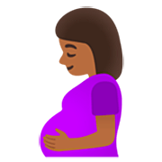 🤰🏾 Emoji schwangere Frau: mitteldunkle Hautfarbe Google 15.0.