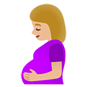 🤰🏼 Emoji Mujer Embarazada: Tono De Piel Claro Medio en Google 15.0.
