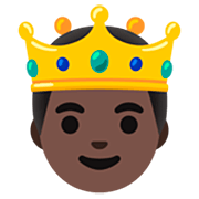 🤴🏿 Emoji Príncipe: Pele Escura na Google 15.0.