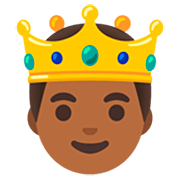 🤴🏾 Emoji Príncipe: Tono De Piel Oscuro Medio en Google 15.0.