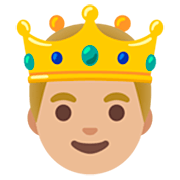 🤴🏼 Emoji Príncipe: Tono De Piel Claro Medio en Google 15.0.