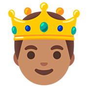 🤴🏽 Emoji Príncipe: Pele Morena na Google 15.0.